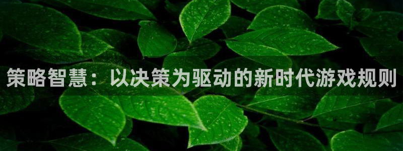 杏运体育app下载安装：策略智慧：以决策为驱动的新时代游戏规