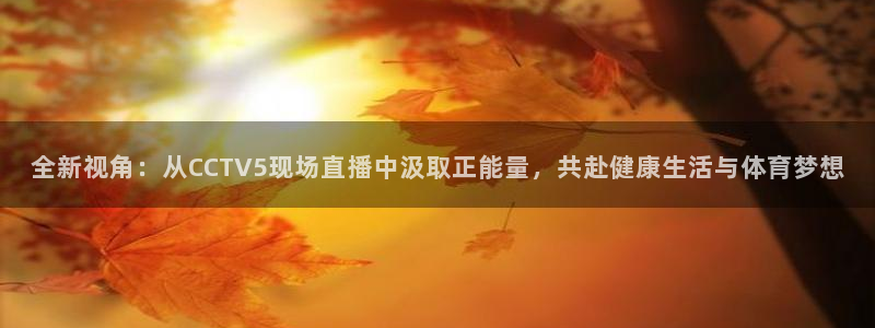 黑白体育直播app下载：全新视角：从CCTV5现场直播中汲取正能量，共赴健康生活与体育梦想
